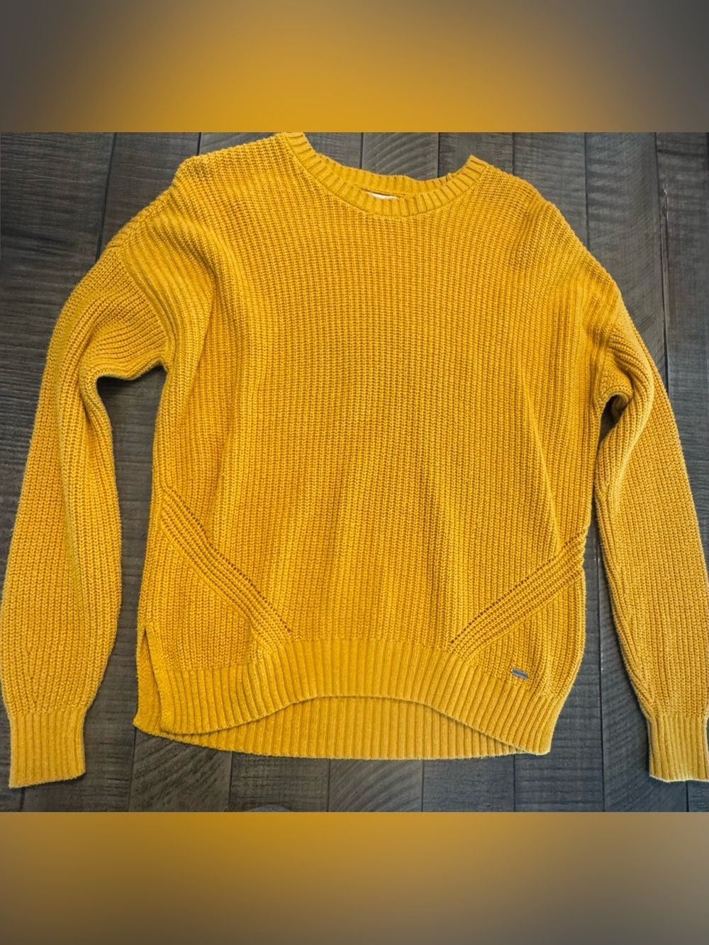 Hollister Mustard Yellow Crewneck Sweater